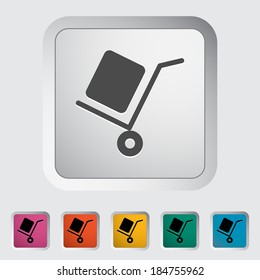 Delivery. Single flat icon on the button. Vector illustration.