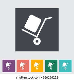 Delivery. Single flat icon on the button. Vector illustration.