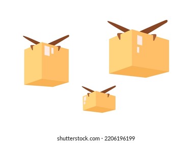 Delivery of small parcels by drones, isolated LTL shipment and logistics. Modern technologies assisting in fast transportation. Vector in flat cartoon style