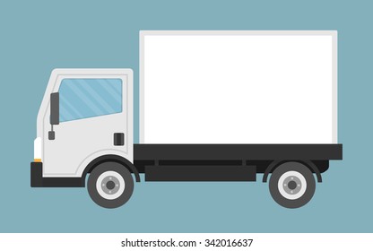 Delivery or small truck. Flat style