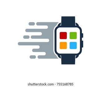 Delivery Smart Watch Icon Logo Design Element