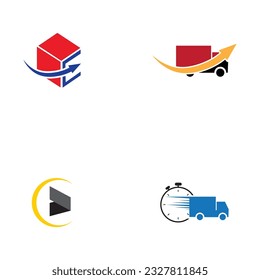 Logo-Design für die Lieferlösung, Lieferservice, Logo-Design für die Auslieferung, Lieferung für den Kurierdienst, Logo-Design, Vektorvorlage Negativ