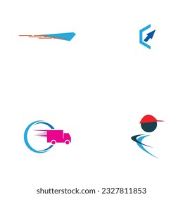 Delivery solution logo design,Delivery service, Delivery express logo design,Delivery man courier holding box,Logo design vector template Negative