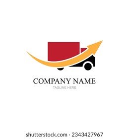 Delivery solution logo design,Delivery service, Delivery express logo design,Delivery man courier holding box,Logo design vector template Negative