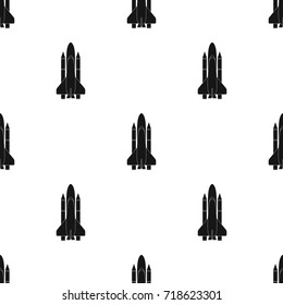 Delivery of the space shuttle.Space technology single icon in black style vector symbol, stock illustration web.