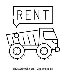 delivery of special transport truck line icon vector. delivery of special transport truck sign. isolated contour symbol black illustration