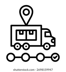Delivery Status Icon Line Style Vector Illustration