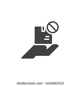 Delivery status unavailable vector icon. filled flat sign for mobile concept and web design. Parcel box not delivered glyph icon. Symbol, logo illustration. Vector graphics