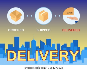 Delivery Steps Online Order Buy Vector Icons