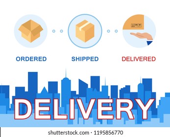 Delivery Steps Online Order Buy Vector Icons