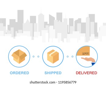 Delivery Steps Online Order Buy Vector Icons