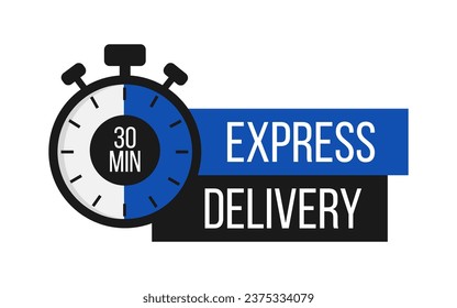 Delivery. Stopwatch. Online express delivery service, online order tracking. Vector illustration