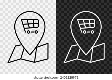 Delivery from the store, line icon, high quality vector editable stroke symbol. Food delivery outline sign isolated on dark and light transparent background.