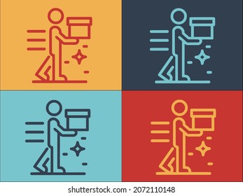 Vorlage für die Logos des Delivery-Store-Dienstes, einfaches flaches Symbol für den Laden, die Lieferung, den Service