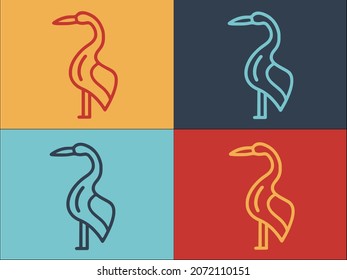 Delivery Stork Logo Template, Simple Flat Icon of delivery,stork,bird
