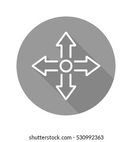 Delivery symbol. Flat linear long shadow icon. Vector line symbol