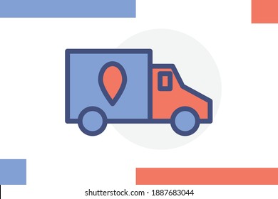 Delivery symbol illustration. Truck, Vehicle, Marketing, Commerce icon, and Other Business Icons Elements. E-commerce icon vector. Online shopping symbol. for mobile concept and web design.
