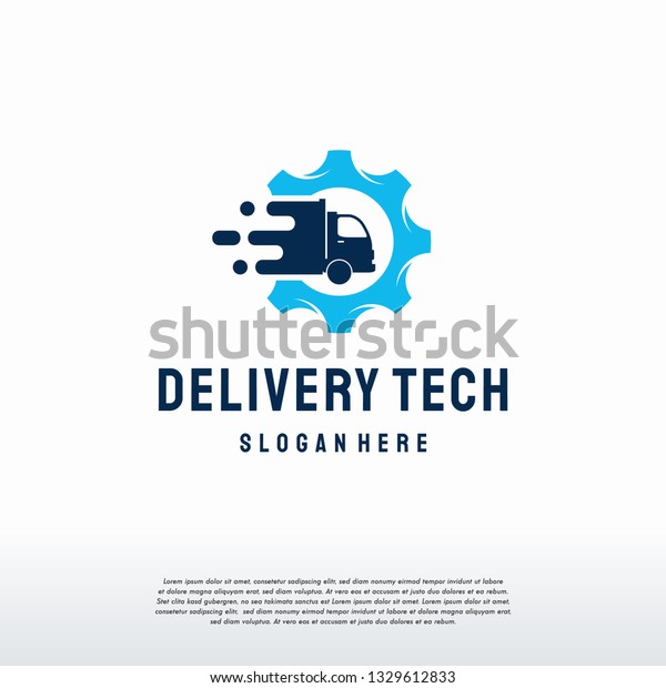 Delivery tech\
logo designs vector, Truck Speed logo\
