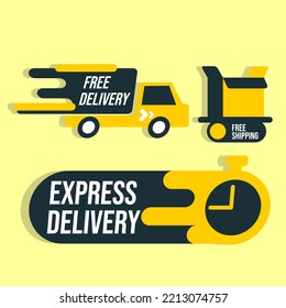 delivery template vector icon illustration, shipping delivery, express delivery