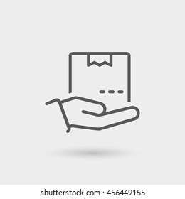 delivery thin line icon isolated with shadow