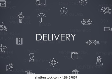 Delivery Thin Line Icons