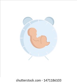 delivery, time, baby, birth, child Flat Color Icon Vector. Vector Icon Template background