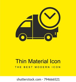Delivery time bright yellow material minimal icon or logo design