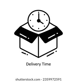 Delivery Time doodle Icon Design illustration. Logistics and Delivery Symbol on White background EPS 10 File