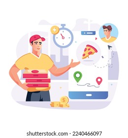 Vector ilustrativo plano de tiempo de entrega 