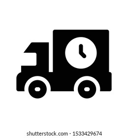 delivery time glyph flat vector icon