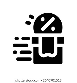 delivery time glyph icon. Strong and solid vector icon for websites, mobile interfaces, presentations, and visual branding. High quality and easy to edit.