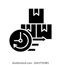 Delivery Time glyph, mini illustration icon. use for modern concept, print, UI, UX kit, web and app development. Vector related to product offering, marketing, business.