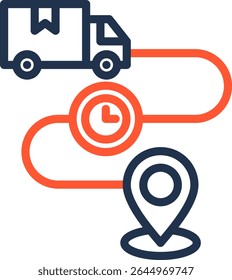 Delivery Time Icon Color Line Vector Illustration
