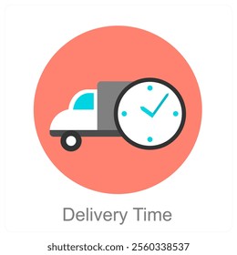 Delivery time and delivery icon concept