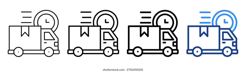 Delivery Time Icon Different Outline Collection Set