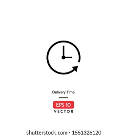 Delivery Time Icon. Ecommerce Isolated On White Background. With Line Style. Delivery Icon. EPS10 - Vector