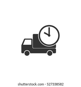 Delivery Time Icon Flat. Illustration Isolated Vector Sign Symbol