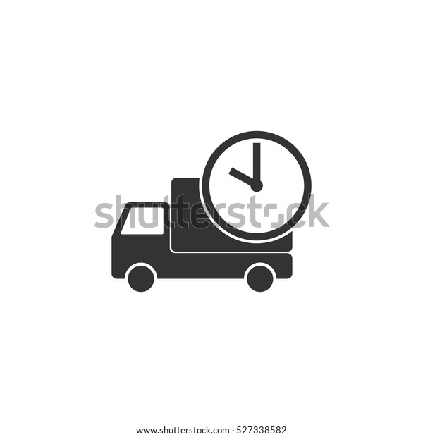 Delivery time icon flat. Illustration isolated\
vector sign symbol