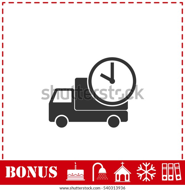 Delivery time icon flat. Simple vector symbol and\
bonus icon