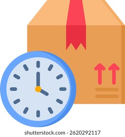 Delivery Time Icon Flat Vector Illustration