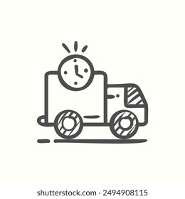 delivery time icon, isolated hand drawn icon theme ecommerce