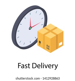 
Delivery time icon in isometric design  
