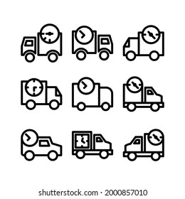 icono de tiempo de entrega o logotipo símbolo de signo aislado ilustración vectorial - Colección de iconos vectoriales de estilo negro de alta calidad
