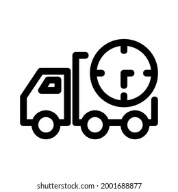 delivery time icon or logo isolated sign symbol vector illustration - high quality black style vector icons
