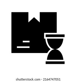 icono de tiempo de entrega o logotipo símbolo de signo aislado ilustración vectorial - iconos vectoriales de estilo negro de alta calidad
