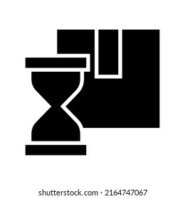 icono de tiempo de entrega o logotipo símbolo de signo aislado ilustración vectorial - iconos vectoriales de estilo negro de alta calidad
