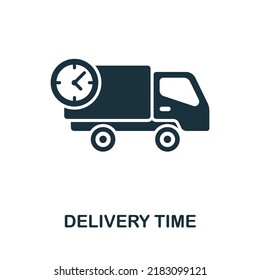 Delivery Time icon. Monochrome simple line Shipping icon for templates, web design and infographics