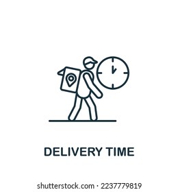 Delivery Time icon. Monochrome simple Food Delivery icon for templates, web design and infographics