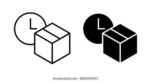 Delivery time icon outline elements kit