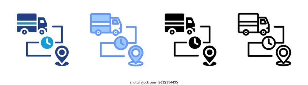 Delivery Time icon set multiple style collection